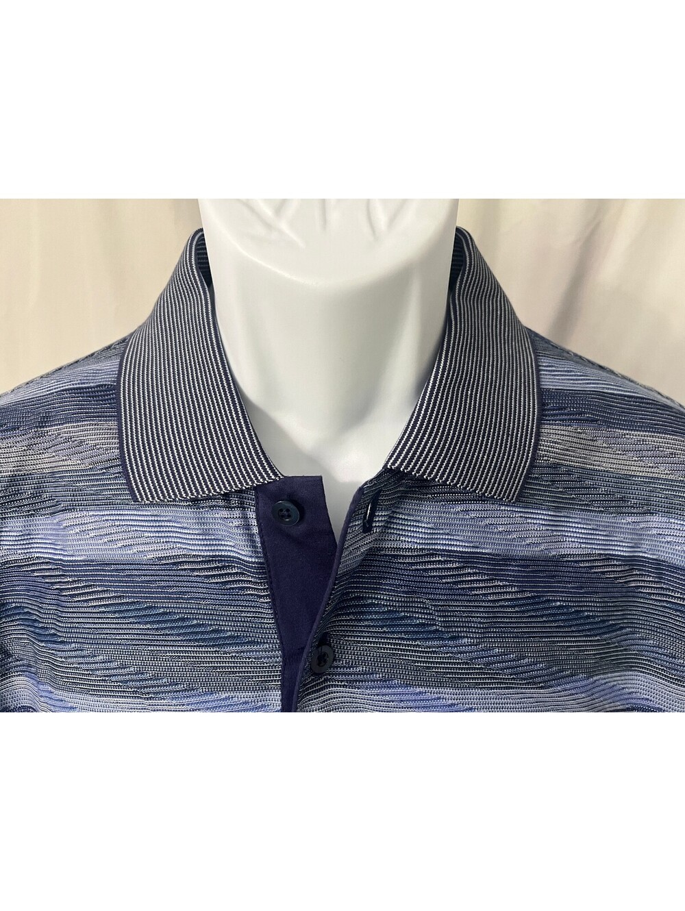 St. Croix Men's Blue Purple Detailed Short Sleeve Golf Polo Shirt Medium M